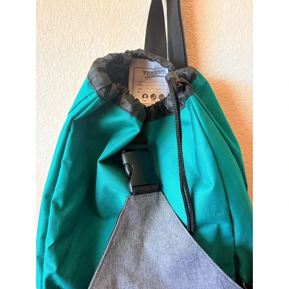 Ironman 70.3 Waco ViewSport Sling Backpack‎ Teal Gray Drawstring Gym Bag